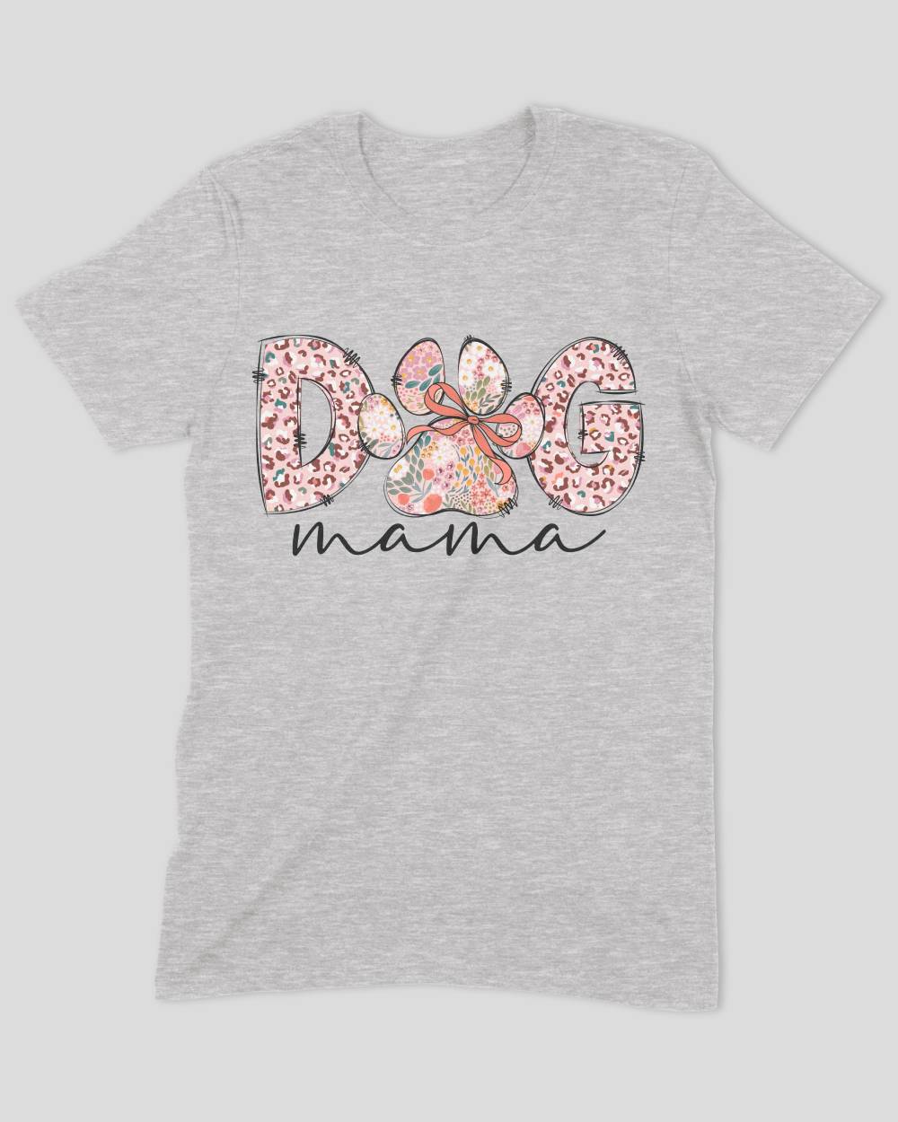 Dog Mama Pink Leopard & Wild Flowers T-Shirt