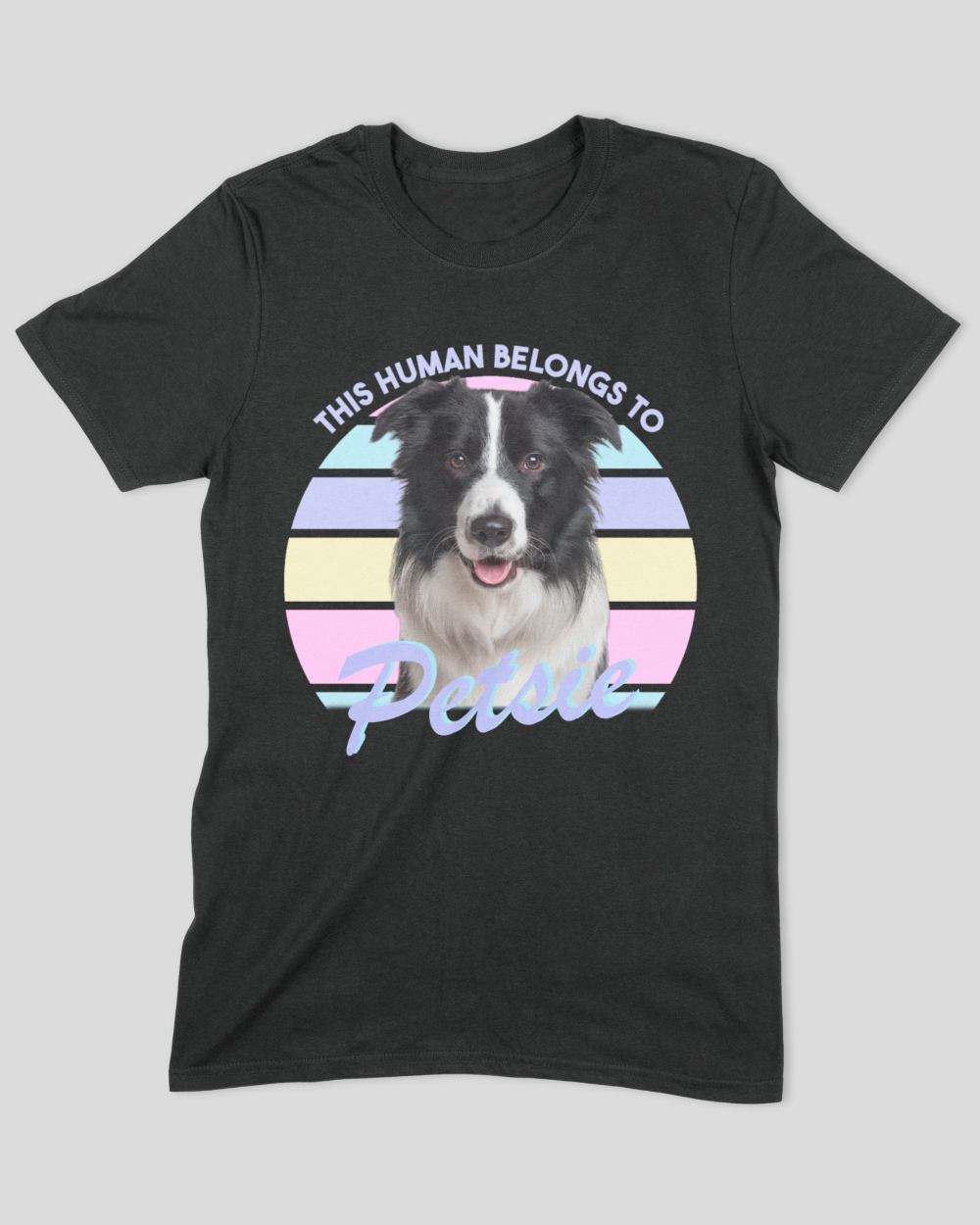 This Human Belongs To Me - Pastel Sunset Personalized Dog T-Shirt