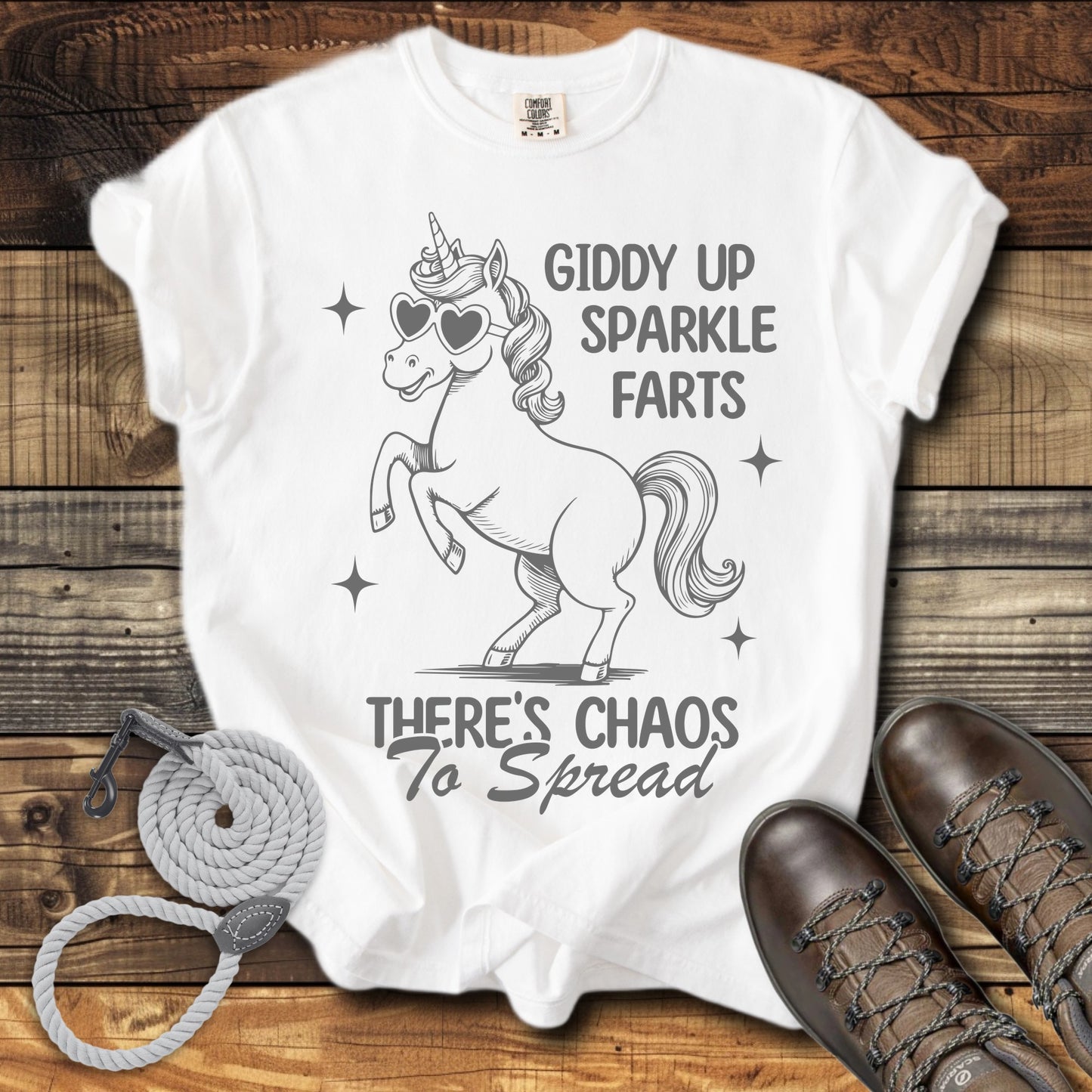 Giddy Up Sparkle Farts Theres Chaos To Spread T-Shirt