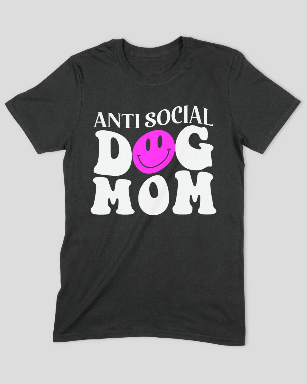 Anti Social Dog Mom Pink Smiley