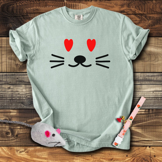 Cat Face Heart Eyes T-Shirt