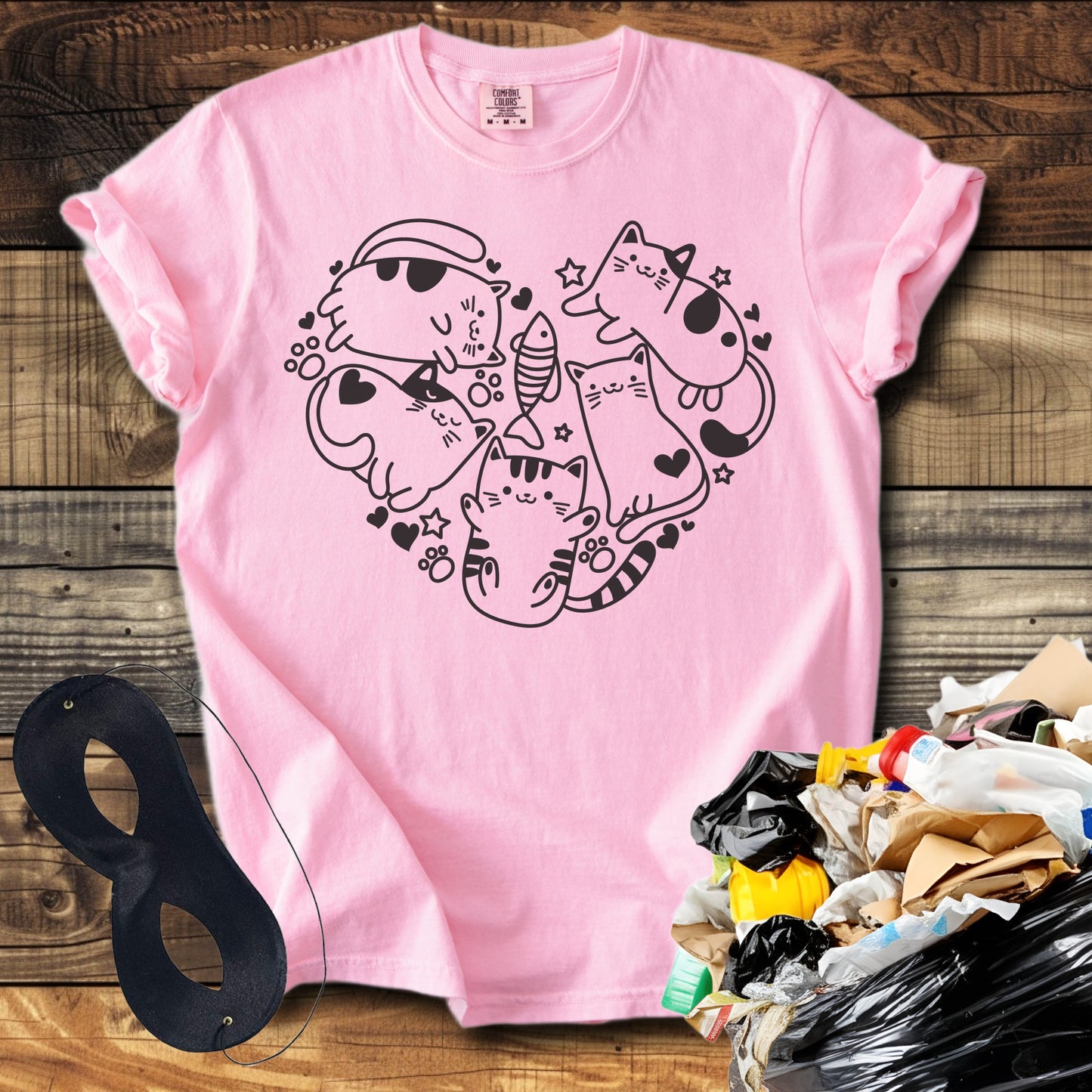 Cat Doodle Heart T-Shirt