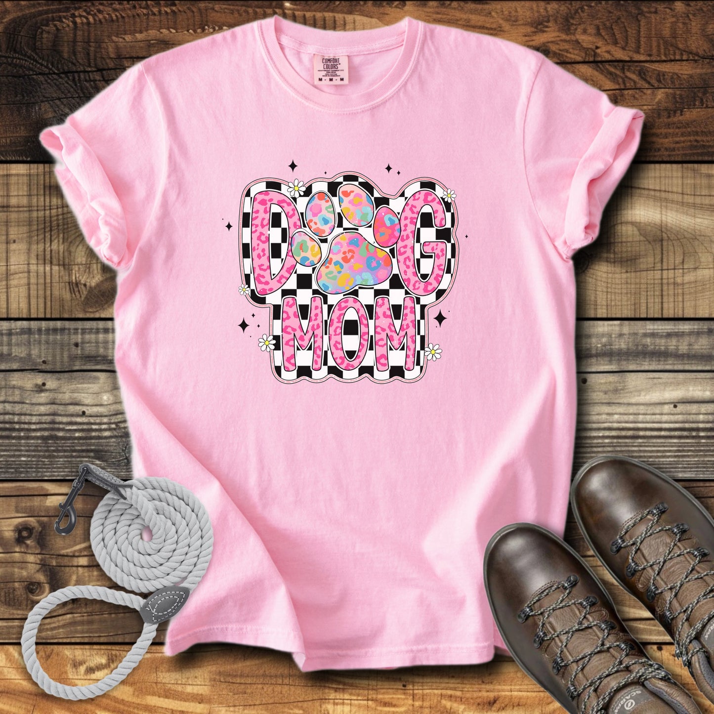 Dog Mom Pink Leopard & Chequered