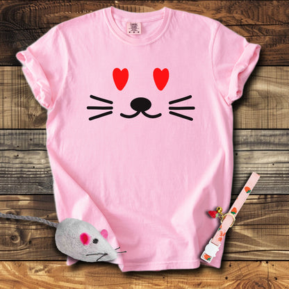 Cat Face Heart Eyes T-Shirt