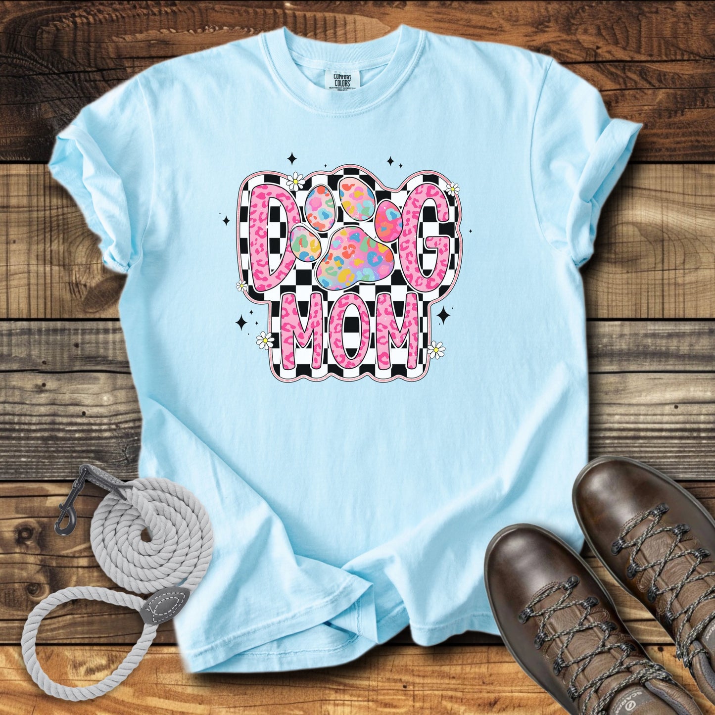 Dog Mom Pink Leopard & Chequered