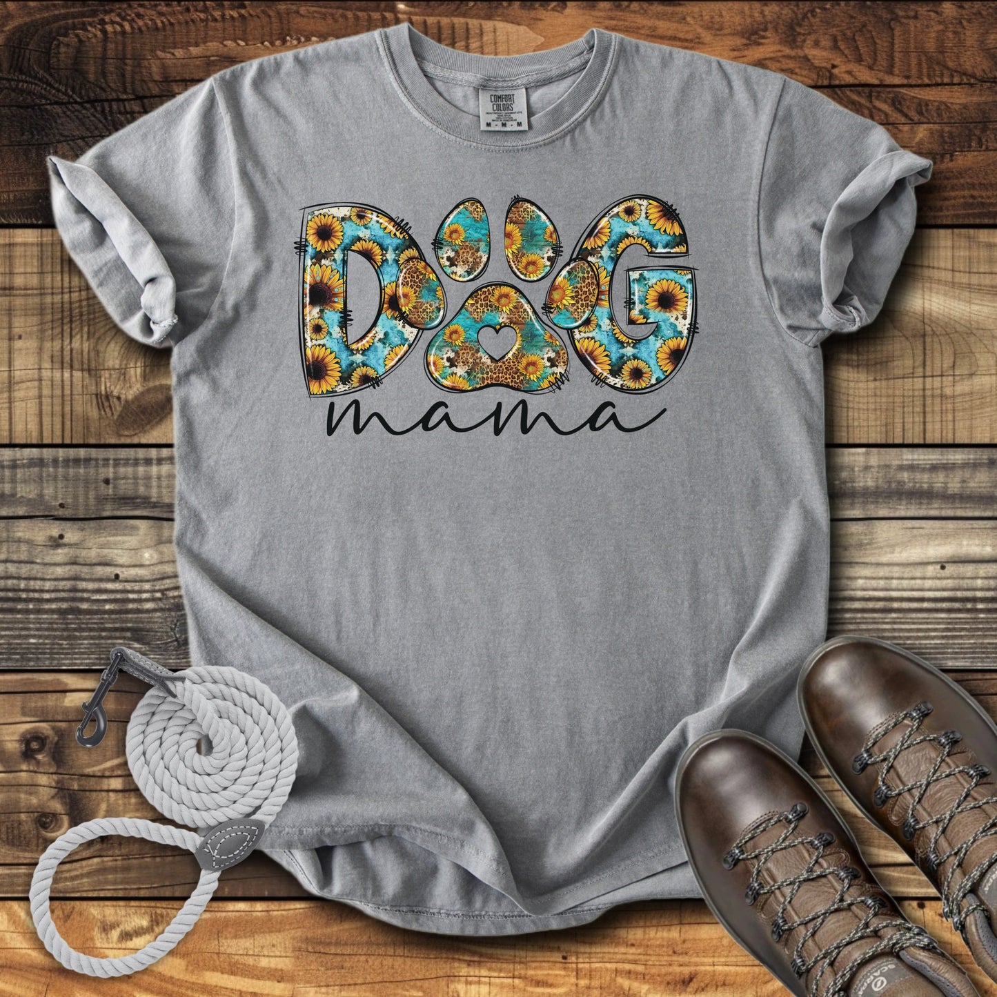 Dog Mama Cheetah & Sunflowers T-Shirt