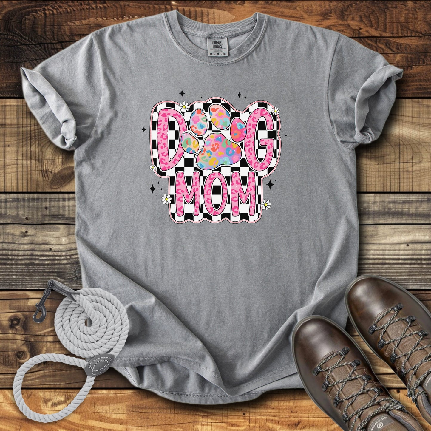 Dog Mom Pink Leopard & Chequered