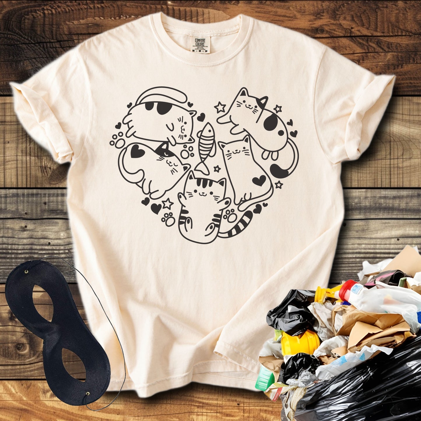 Cat Doodle Heart T-Shirt