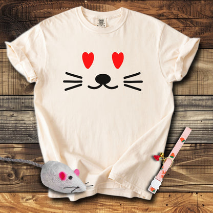 Cat Face Heart Eyes T-Shirt