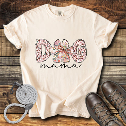 Dog Mama Pink Leopard & Wild Flowers T-Shirt