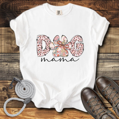 Dog Mama Pink Leopard & Wild Flowers T-Shirt